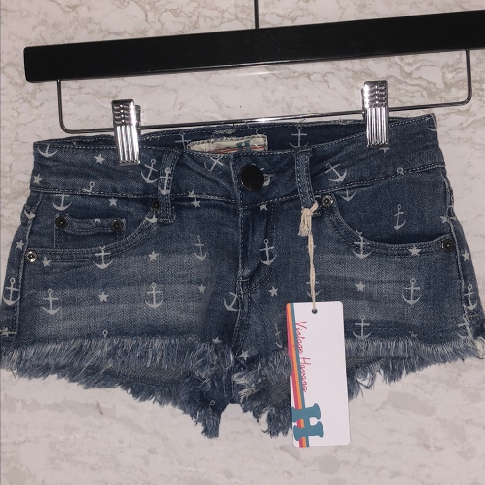 Anchor jean shorts